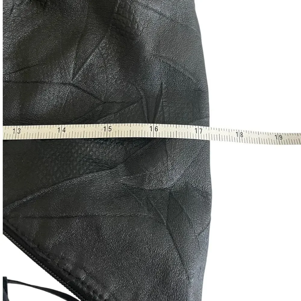 31 x 17 Vintage Womens Handbag Hobo Soft Leather Black Lg Goth Punk Minimalist